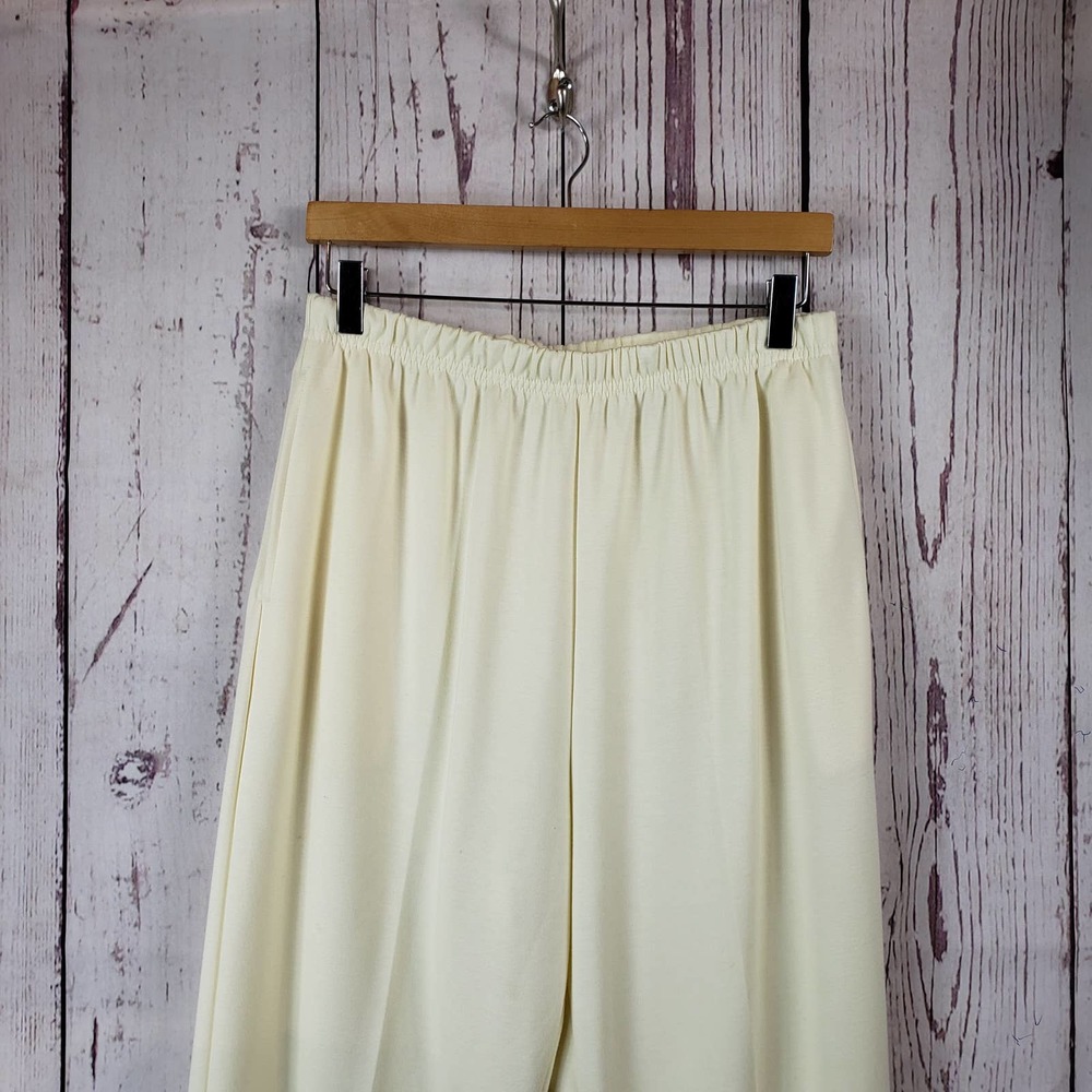 Aileen Casual Knit Pants Womens Size Large Pull On Stretch Waist Off White